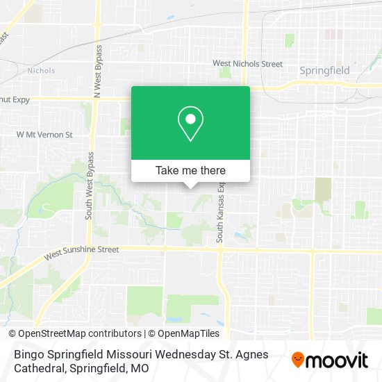 Bingo Springfield Missouri Wednesday St. Agnes Cathedral map