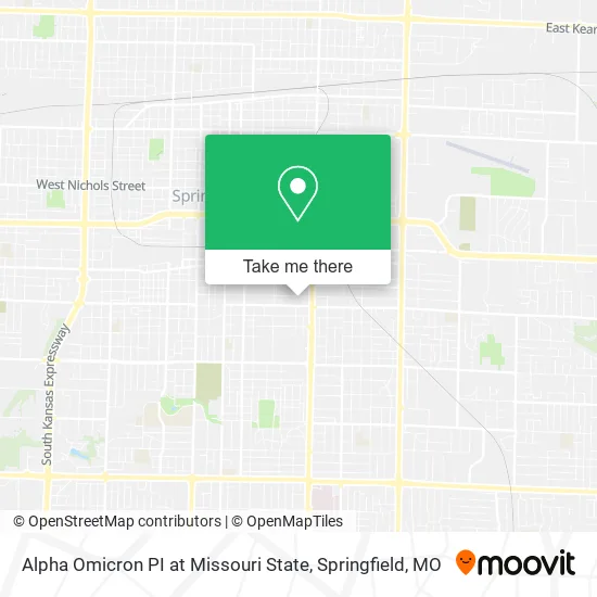 Alpha Omicron PI at Missouri State map