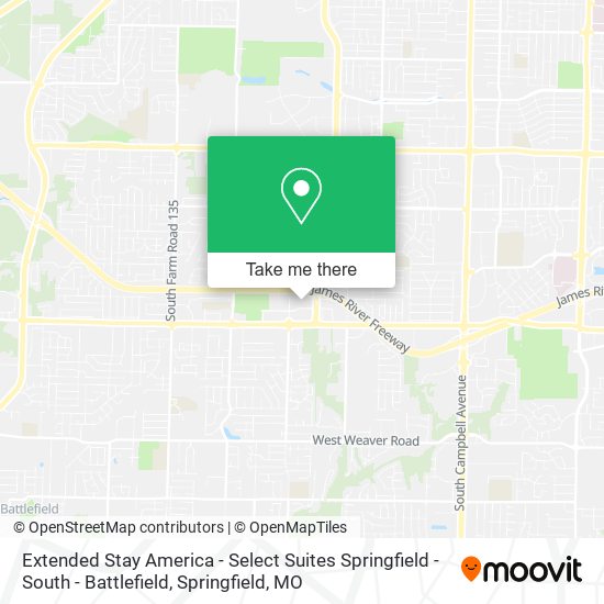 Extended Stay America - Select Suites Springfield - South - Battlefield map