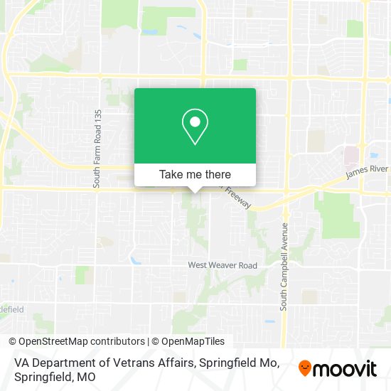 VA Department of Vetrans Affairs, Springfield Mo map