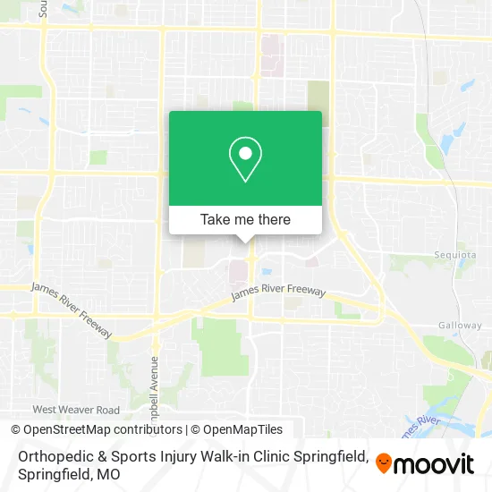 Orthopedic & Sports Injury Walk-in Clinic Springfield map
