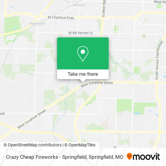 Mapa de Crazy Cheap Fireworks - Springfield