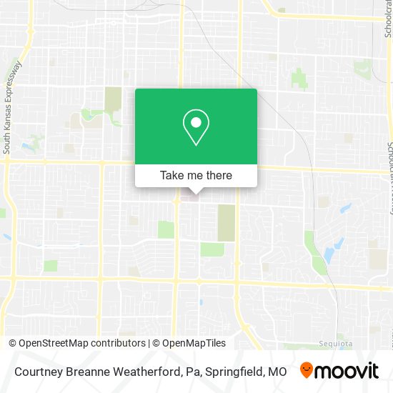 Courtney Breanne Weatherford, Pa map