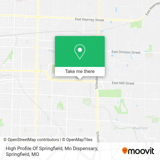 High Profile Of Springfield, Mo Dispensary map