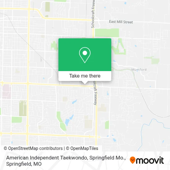 American Independent Taekwondo, Springfield Mo. map