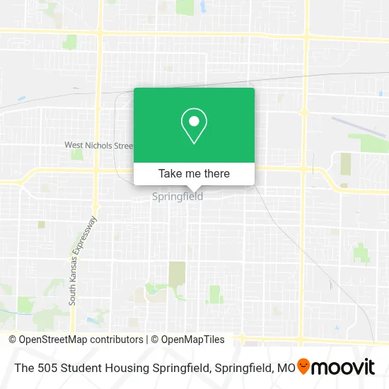 The 505 Student Housing Springfield map