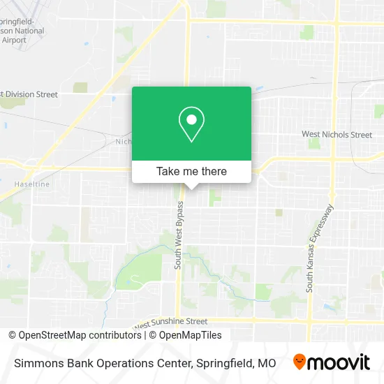 Simmons Bank Operations Center map