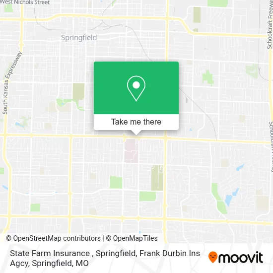 State Farm Insurance , Springfield, Frank Durbin Ins Agcy map