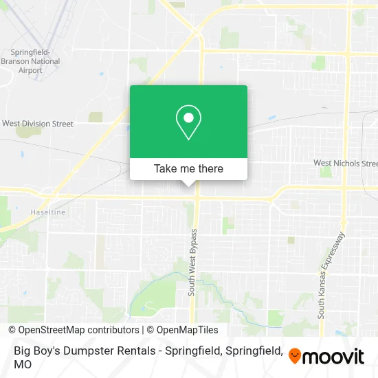 Big Boy's Dumpster Rentals - Springfield map