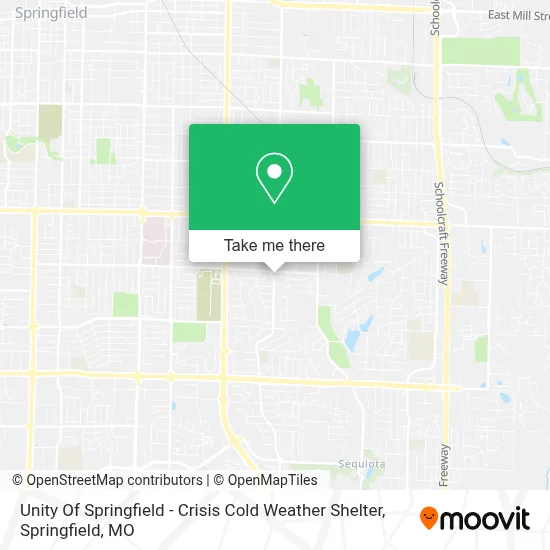 Unity Of Springfield - Crisis Cold Weather Shelter map