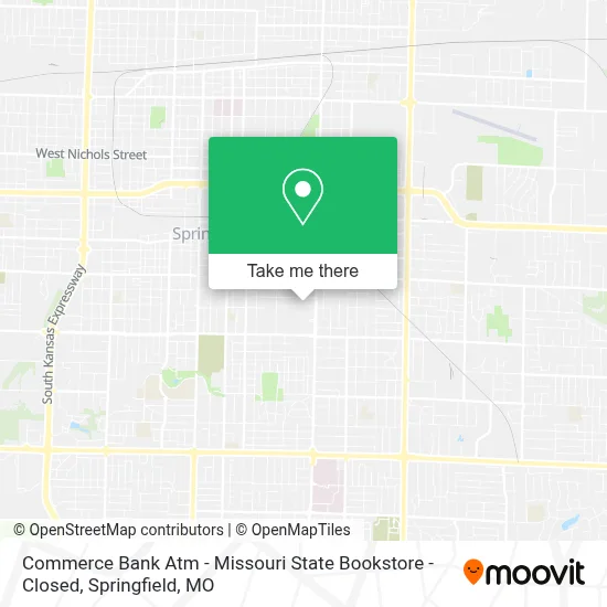 Commerce Bank Atm - Missouri State Bookstore - Closed map
