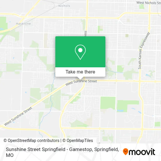 Sunshine Street Springfield - Gamestop map