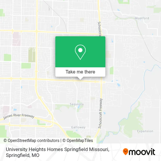 University Heights Homes Springfield Missouri map