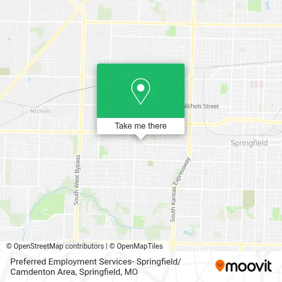 Preferred Employment Services- Springfield/ Camdenton Area map