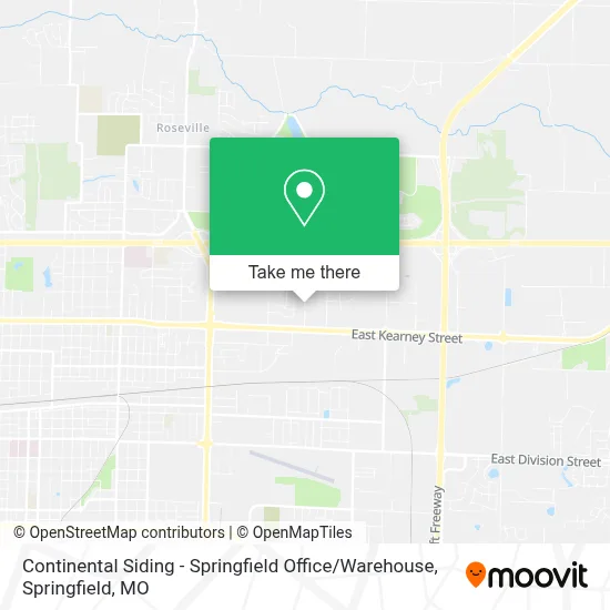 Continental Siding - Springfield Office / Warehouse map