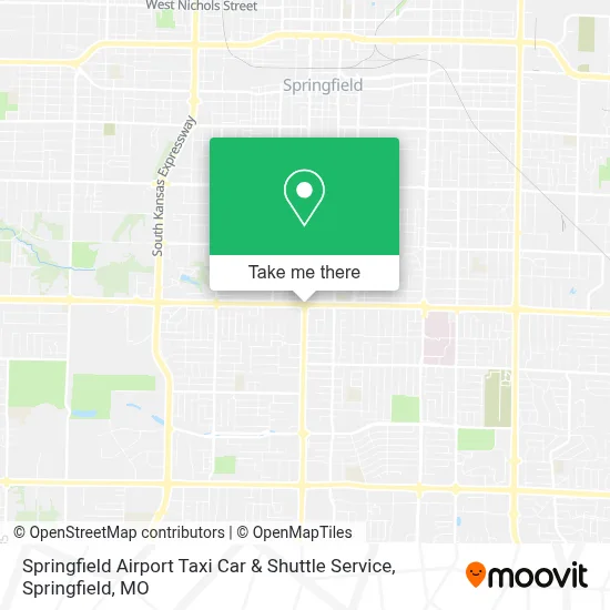 Springfield Airport Taxi Car & Shuttle Service map