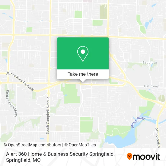 Mapa de Alert 360 Home & Business Security Springfield