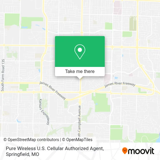Pure Wireless U.S. Cellular Authorized Agent map
