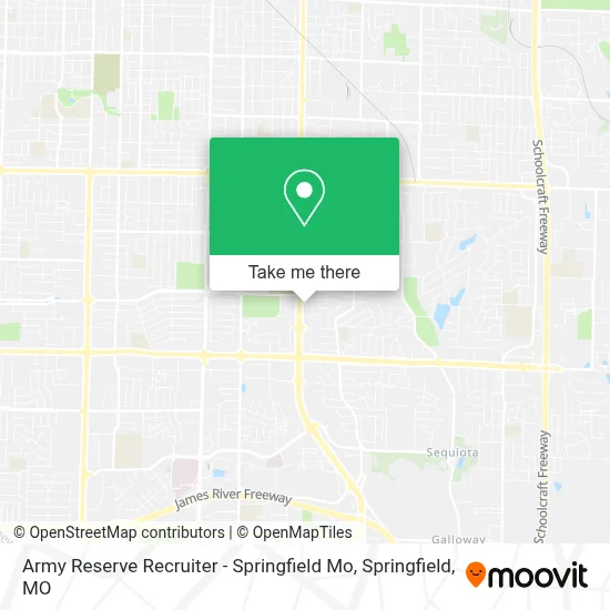 Mapa de Army Reserve Recruiter - Springfield Mo