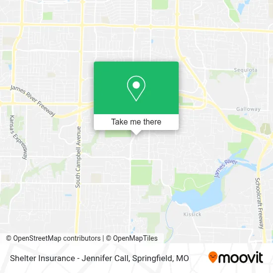 Shelter Insurance - Jennifer Call map