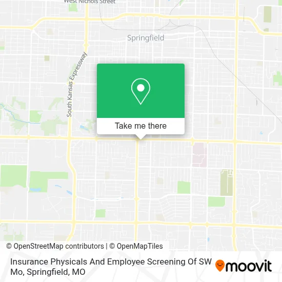 Mapa de Insurance Physicals And Employee Screening Of SW Mo