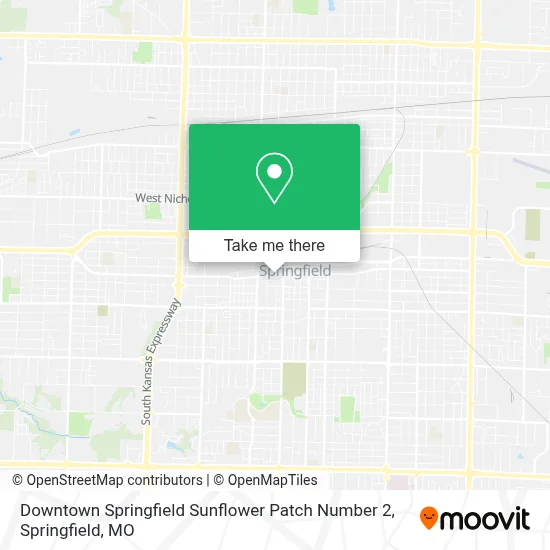 Downtown Springfield Sunflower Patch Number 2 map