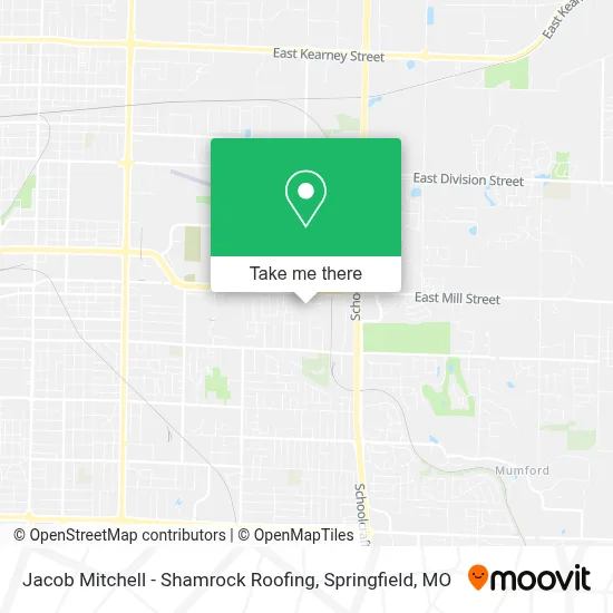 Jacob Mitchell - Shamrock Roofing map