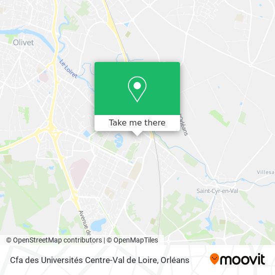 Cfa des Universités Centre-Val de Loire map