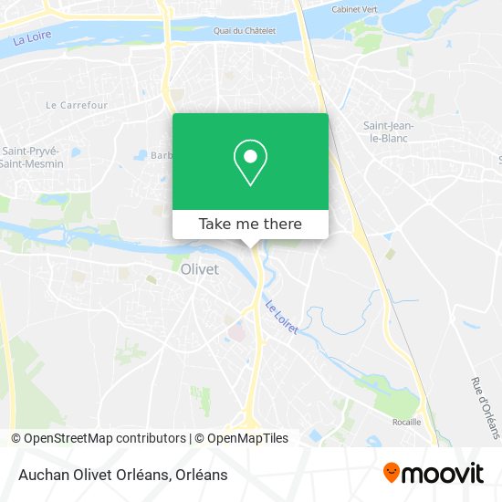 Auchan Olivet Orléans map