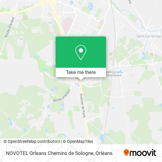 NOVOTEL Orleans Chemins de Sologne map