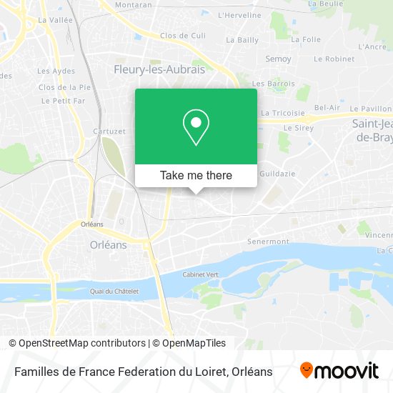 Mapa Familles de France Federation du Loiret