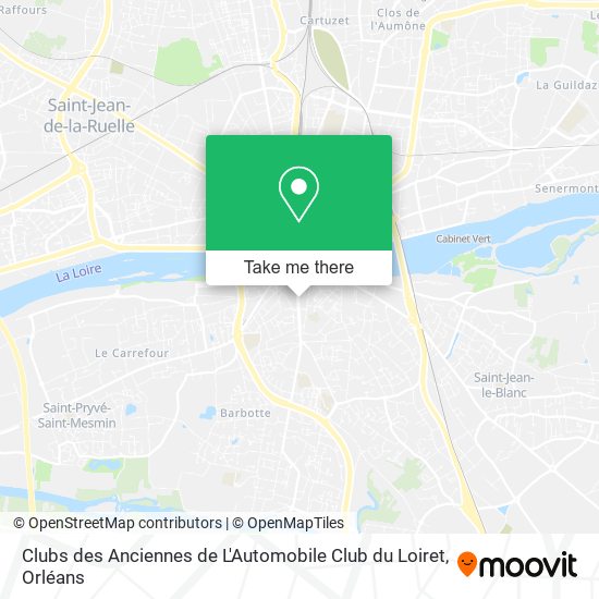 Mapa Clubs des Anciennes de L'Automobile Club du Loiret