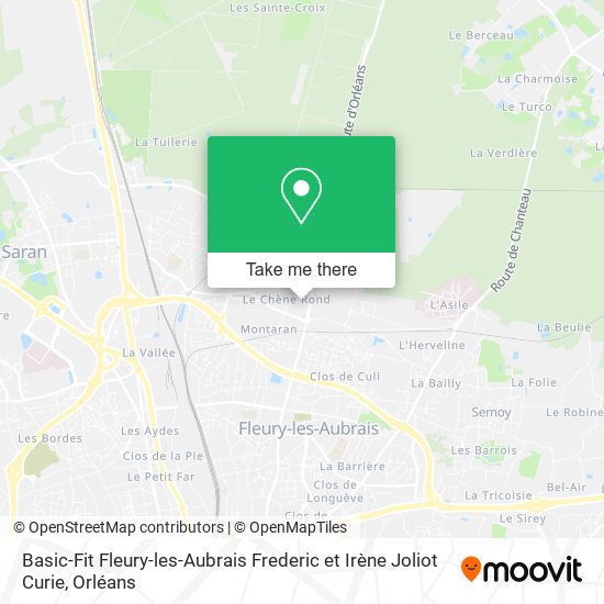 Basic-Fit Fleury-les-Aubrais Frederic et Irène Joliot Curie map