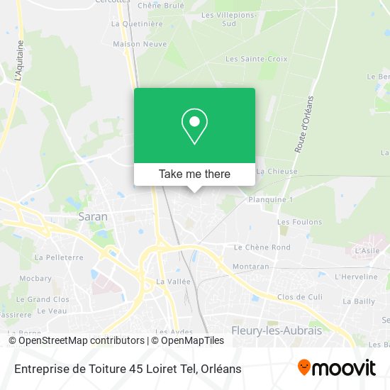 Mapa Entreprise de Toiture 45 Loiret Tel