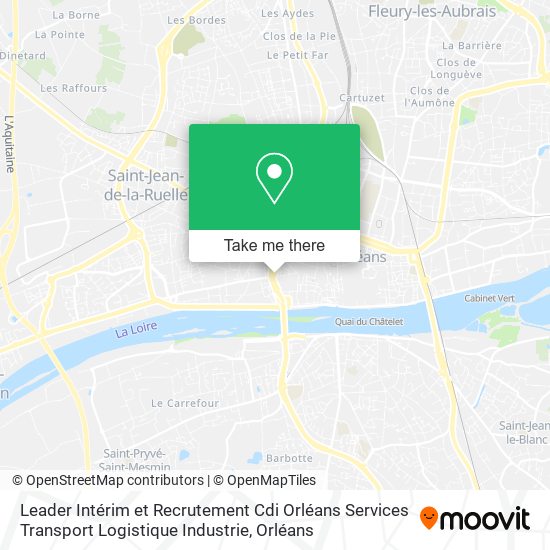 Mapa Leader Intérim et Recrutement Cdi Orléans Services Transport Logistique Industrie