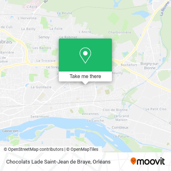 Chocolats Lade Saint-Jean de Braye map
