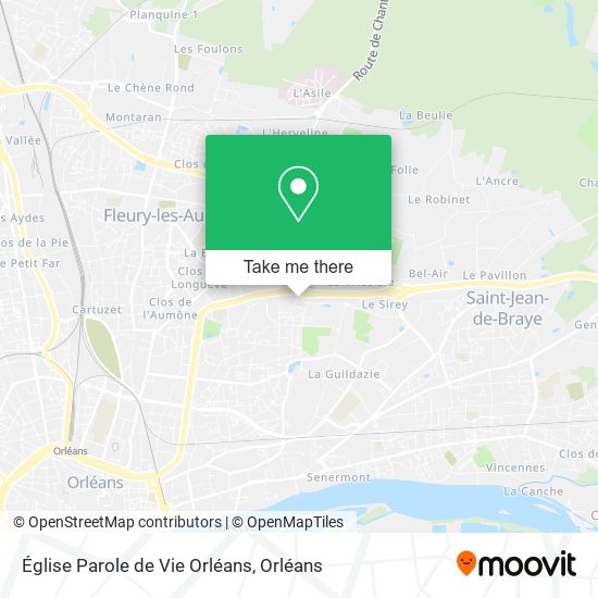 Église Parole de Vie Orléans map