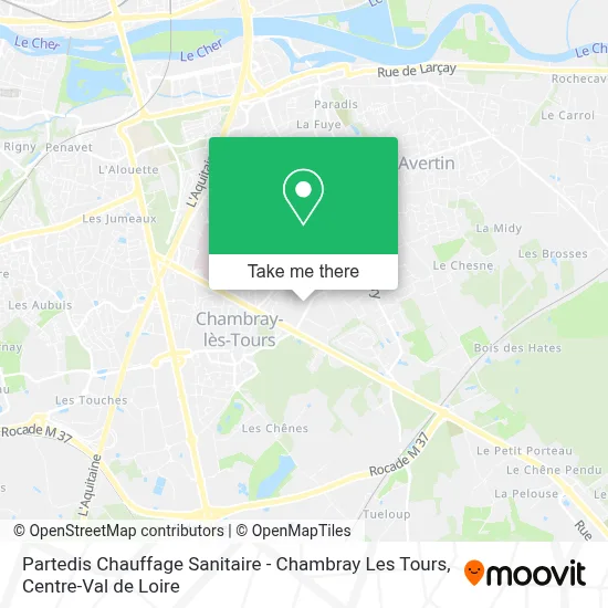 Partedis Chauffage Sanitaire - Chambray Les Tours map