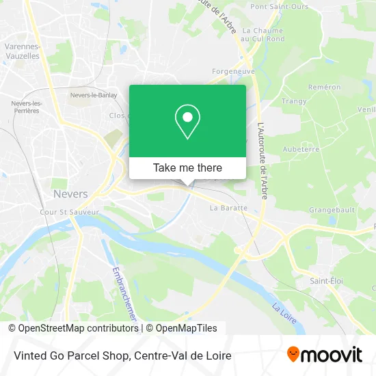 Vinted Go Parcel Shop map