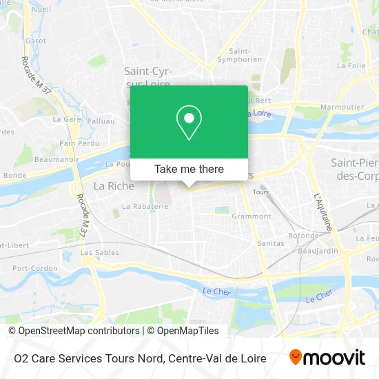 O2 Care Services Tours Nord map