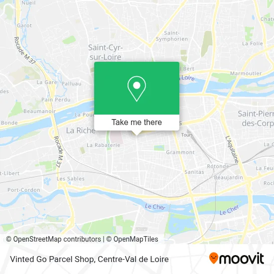 Vinted Go Parcel Shop map