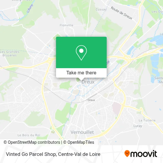 Vinted Go Parcel Shop map