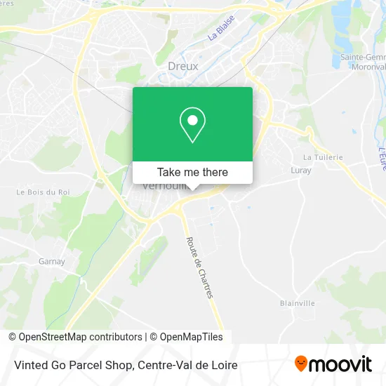 Vinted Go Parcel Shop map