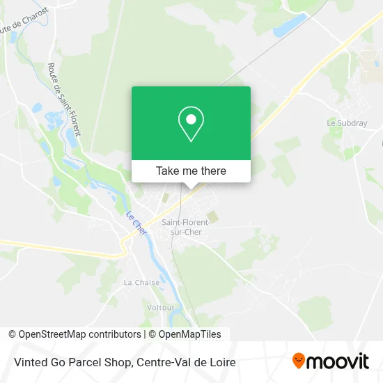 Vinted Go Parcel Shop map