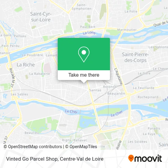 Vinted Go Parcel Shop map