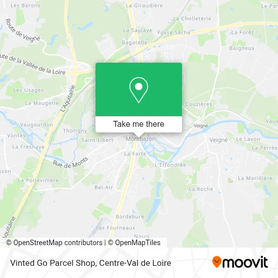Vinted Go Parcel Shop map