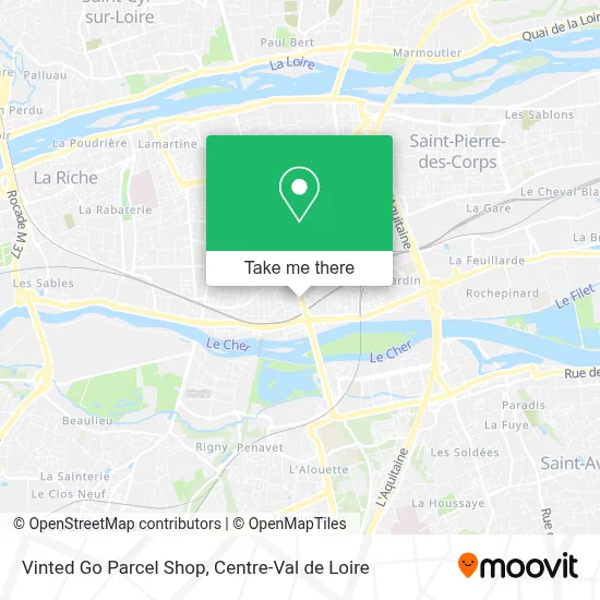 Vinted Go Parcel Shop map