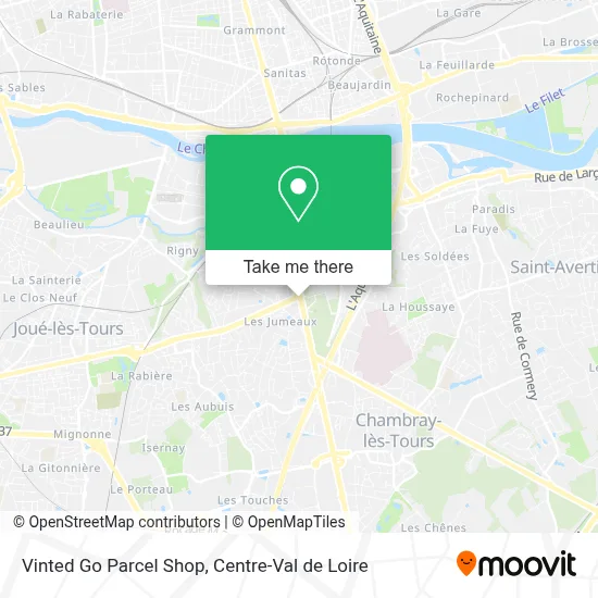 Vinted Go Parcel Shop map