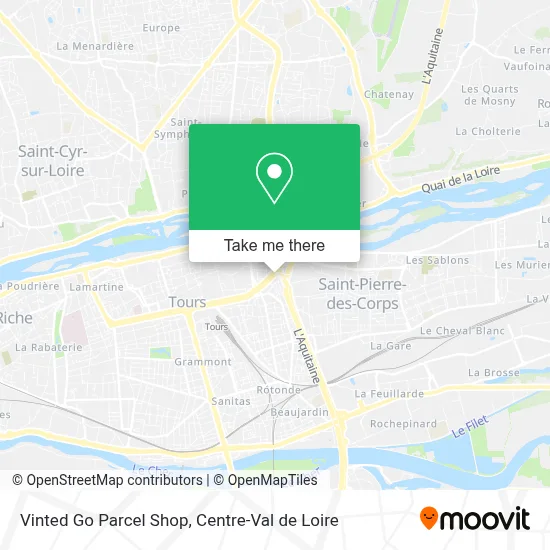 Vinted Go Parcel Shop map