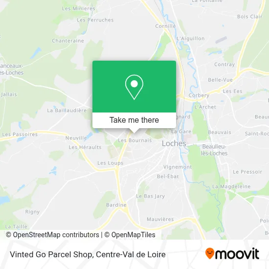 Vinted Go Parcel Shop map